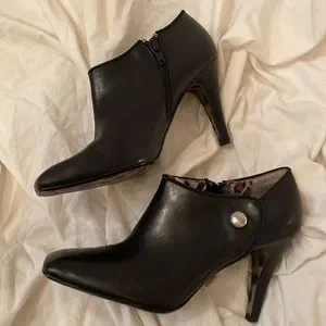 Alfani Shoes Alfani Edison Black Zip Low Ankle Dress Leather